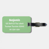 Funny beaver met kettingzaag cartoon humor bagagelabel (Achterkant horizontaal)