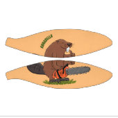 Funny beaver met kettingzaag cartoon humor basketbal (Panelen)