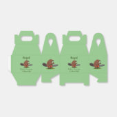 Funny beaver met kettingzaag cartoon humor bedankdoosjes (Uitgevouwen)