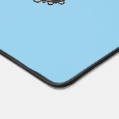 Funny beaver met kettingzaag cartoon humor bureaumat (Hoek)