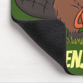 Funny beaver met kettingzaag cartoon humor muismat (Hoek)