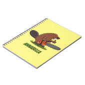 Funny beaver met kettingzaag cartoon humor notitieboek (Linkerzijde)