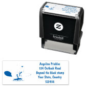 Funny beaver met kettingzaag cartoon humor  zelfinktende stempel (In situ)