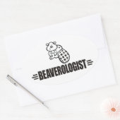 Funny Beaver Ovale Sticker (Envelop)