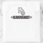 Funny Beaver Ovale Sticker (Tas)