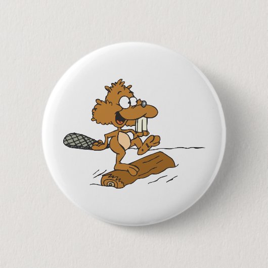 Funny Beaver Ronde Button 5,7 Cm (Voorkant)
