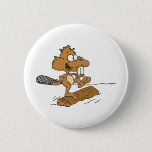 Funny Beaver Ronde Button 5,7 Cm