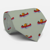 Funny Beaver Rowing in Red Canoe Stropdas (Opgerold)