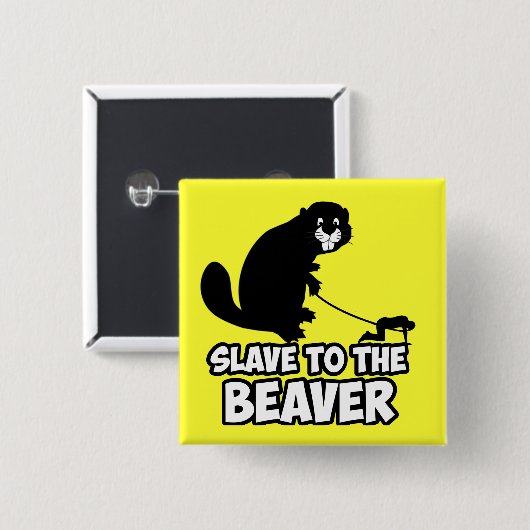 Funny Beaver Vierkante Button 5,1 Cm (Voorkant /achterkant)