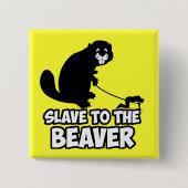 Funny Beaver Vierkante Button 5,1 Cm (Voorkant)