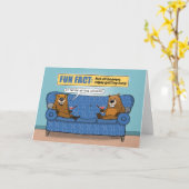 Funny Beavers Busy Getting Hammered Birthday Kaart (Gele Bloem)