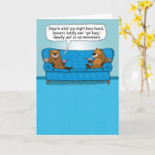 Funny Beavers die geen druk Jubileum krijgen Kaart (Gele Bloem)