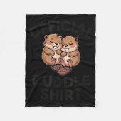 Funny Beavers Hugging Cuddle  Fleece Deken (Voorkant)