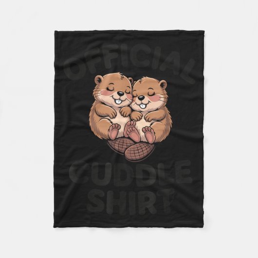 Funny Beavers Hugging Cuddle Fleece Deken (Voorkant)