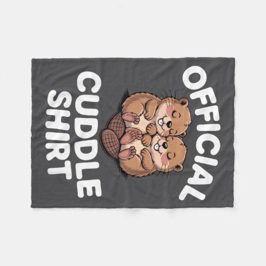 Funny Beavers Hugging Cuddle Fleece Deken (Voorkant (Horizontaal))