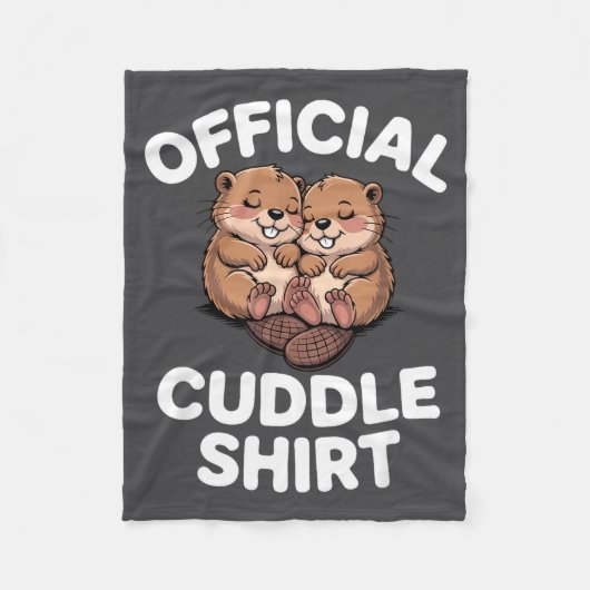 Funny Beavers Hugging Cuddle  Fleece Deken (Voorkant)