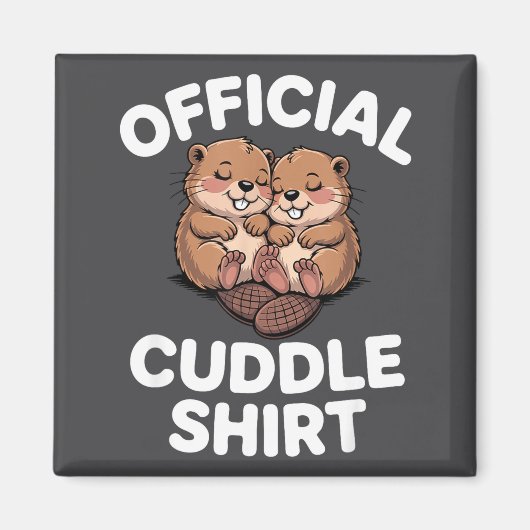 Funny Beavers Hugging Cuddle  Magneet (Voorkant)