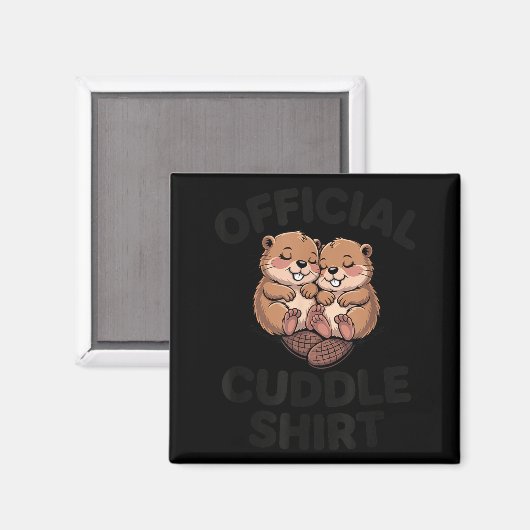 Funny Beavers Hugging Cuddle  Magneet (Voorkant / Achterkant)