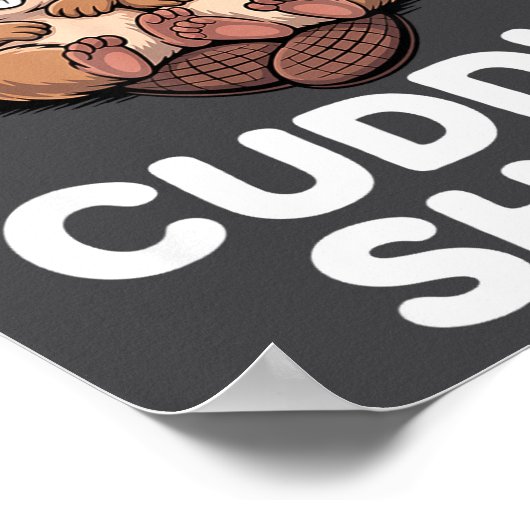 Funny Beavers Hugging Cuddle  Poster (Hoek)