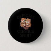 Funny Beavers Hugging Cuddle  Ronde Button 5,7 Cm (Voorkant)