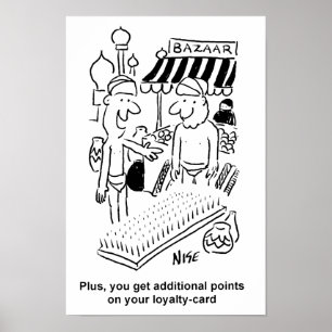 Funny Bed of Nails Indian Bazaar Marketplace Poster