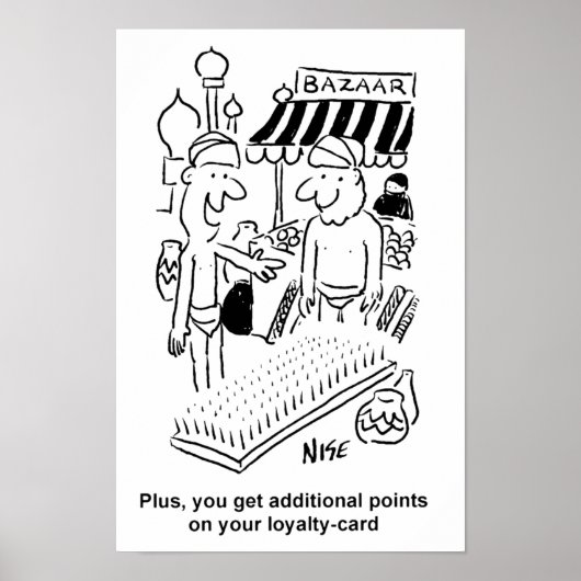 Funny Bed of Nails Indian Bazaar Marketplace Poster (Voorkant)