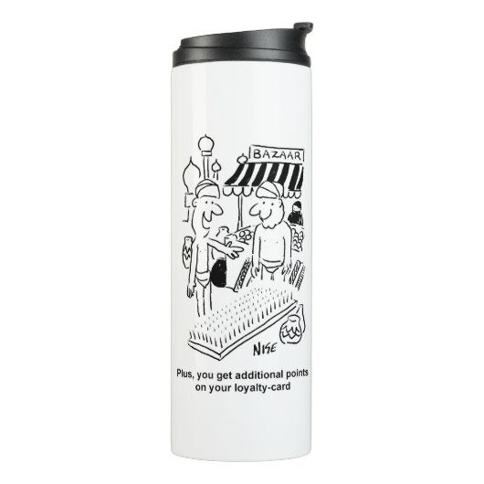 Funny Bed of Nails Indian Bazaar Marketplace Thermosbeker (Gedraaid links)