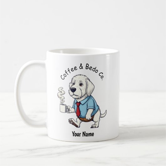 Funny Bedlington Terrier Dog Business Suit Coffee  Koffiemok (Links)
