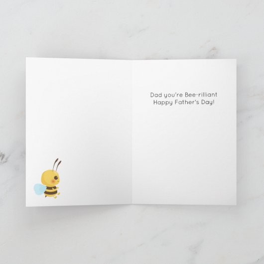 Funny Bee Animal Pun Vaderdag Kaart (Binnen)