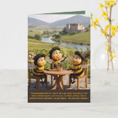 Funny Bee Birthday Card Kaart (Gele Bloem)