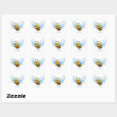 Funny Bee Cartoon With Big Wings Sticker (Vel)
