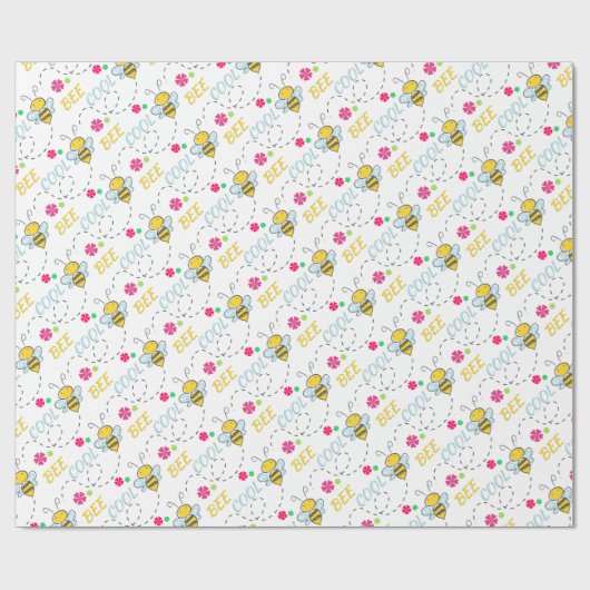 Funny Bee Cool Birthday Cadeaupapier (Vlak)