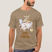 Funny Bee Gnome met honingborging T-shirt (Voorkant)