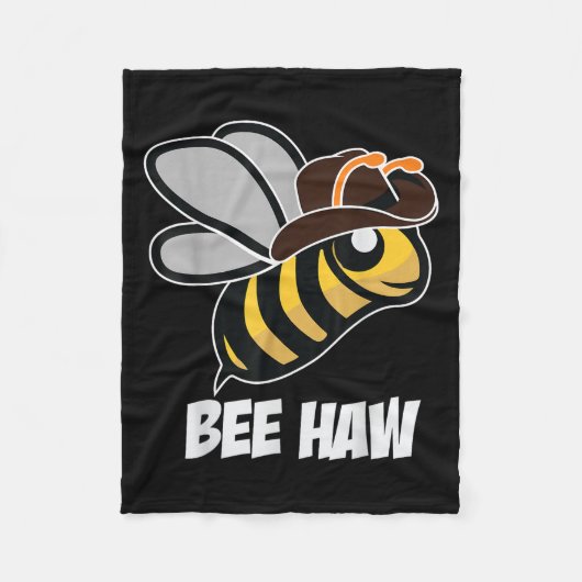 Funny Bee Haw Bumble Bee Graphic Cowboy Pet Fleece Deken (Voorkant)