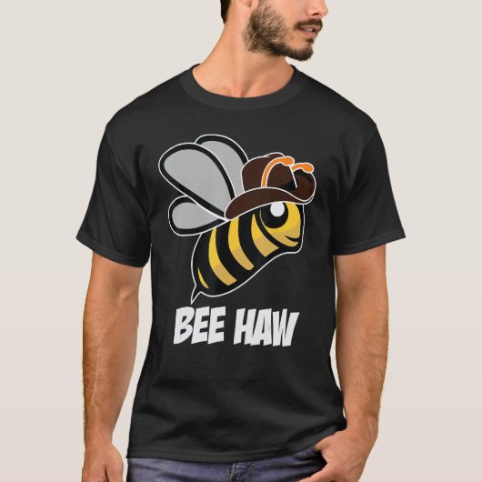 Funny Bee Haw Bumble Bee Graphic Cowboy Pet T-shirt (Voorkant)