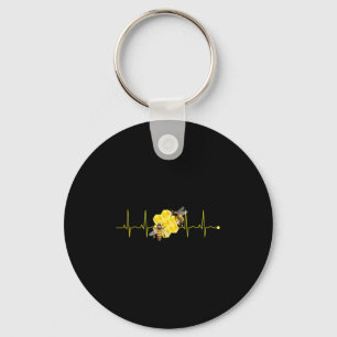 Funny Bee Heartbeat Hive Natuur zoemend insect Lov Sleutelhanger