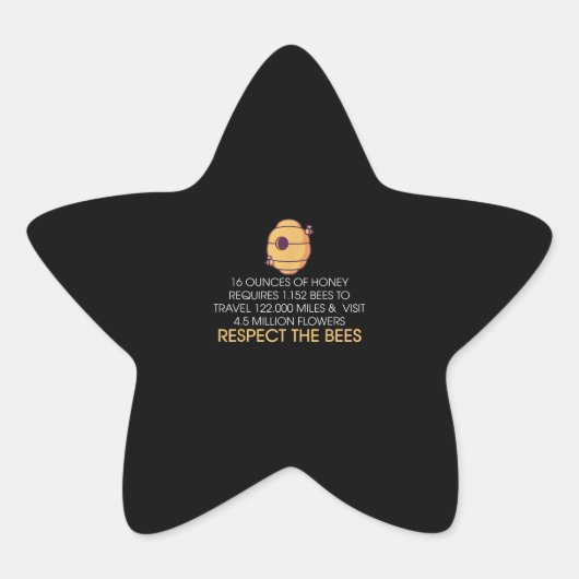 Funny Bee Hive Gift | Honingbijenkruitjes Ster Sticker (Voorkant)