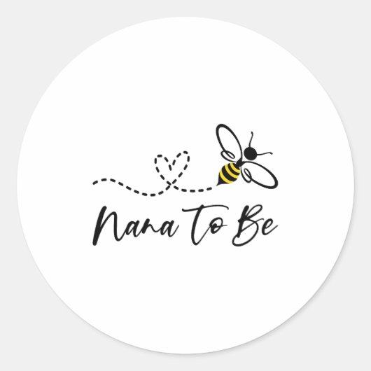 Funny Bee Lover Nana To Be  Ronde Sticker (Voorkant)