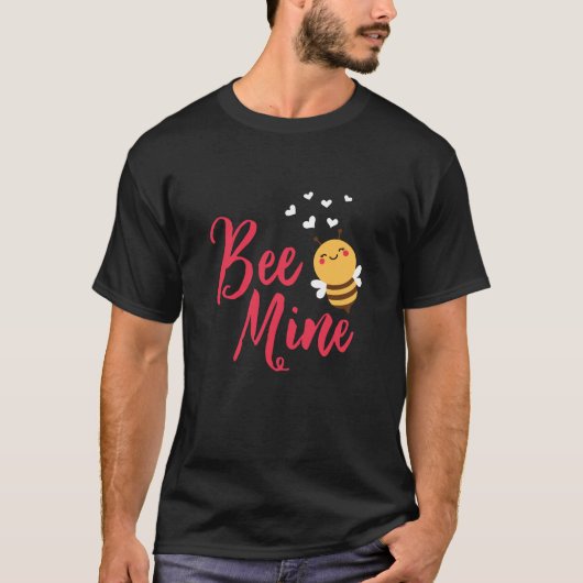 Funny Bee Mine Honey Bee Valentijnse T-shirt (Voorkant)