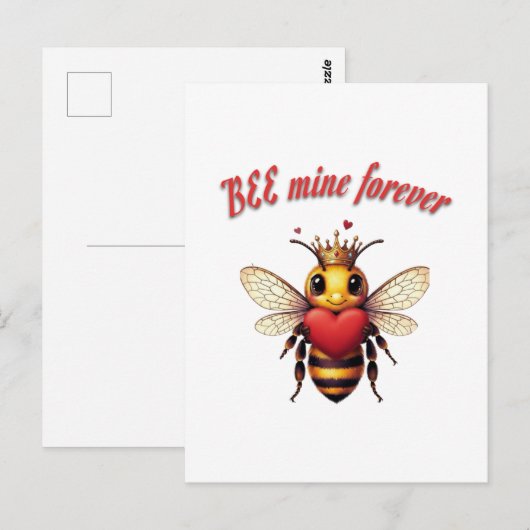 Funny Bee Pun Valentine  Briefkaart (Voorkant / Achterkant)