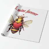 Funny Bee Pun Valentine Cadeaupapier (Uitgerold)