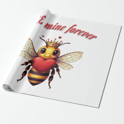 Funny Bee Pun Valentine Cadeaupapier (Uitgerold)