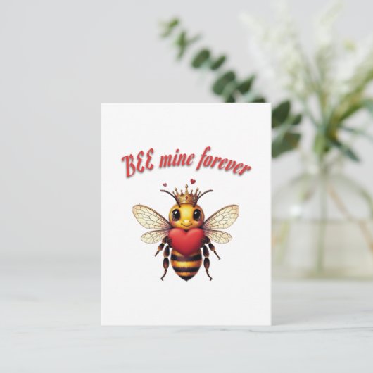 Funny Bee Pun Valentine  Feestdagenkaart (Staand voorkant)