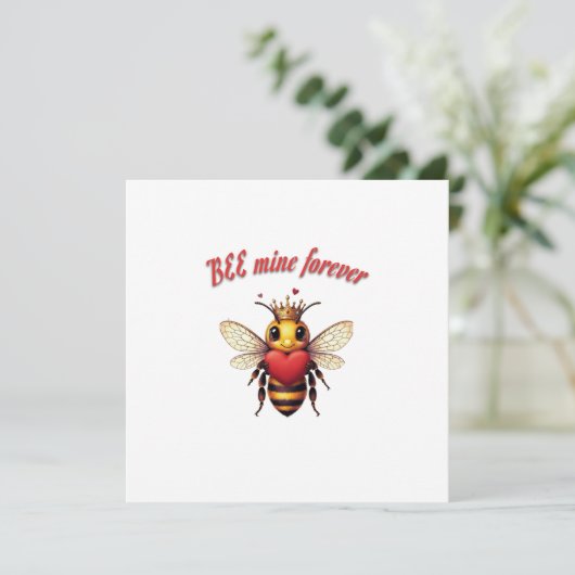 Funny Bee Pun Valentine  Kaart (Staand voorkant)