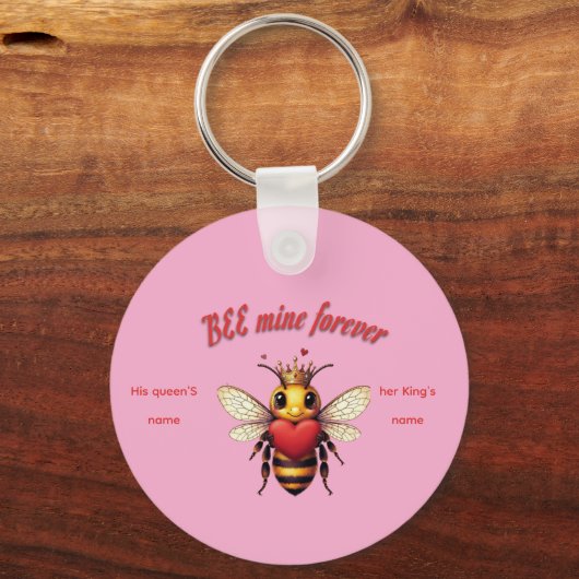 Funny Bee Pun Valentine  Sleutelhanger (Voorkant)