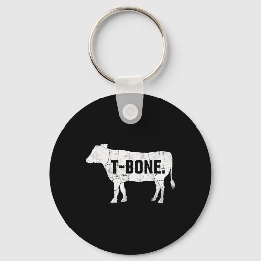 Funny Beef Bbq T-bone Steak Shirt Sleutelhanger (Voorkant)