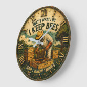Funny Beekeepe That's What I Do I Keep Bees Rustic Grote Klok (Hoek)