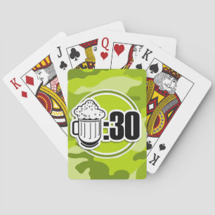 Funny Beer : 30, heldere groene camo, camouflage Pokerkaarten