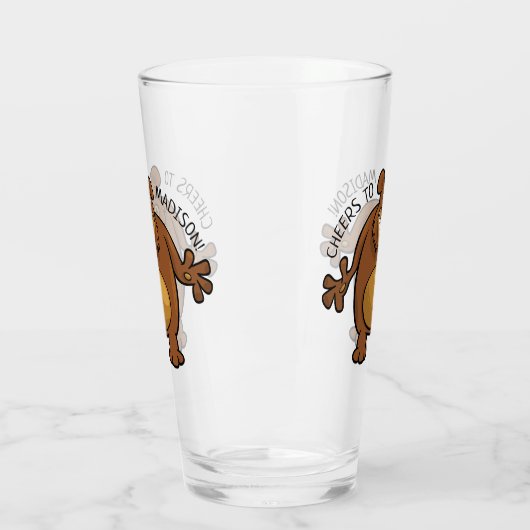 Funny Beer, aangepast tekstglas Glas (Links)