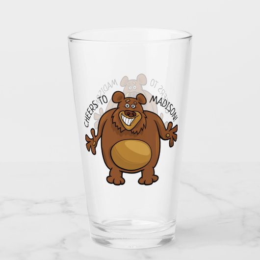 Funny Beer, aangepast tekstglas Glas (Voorkant)